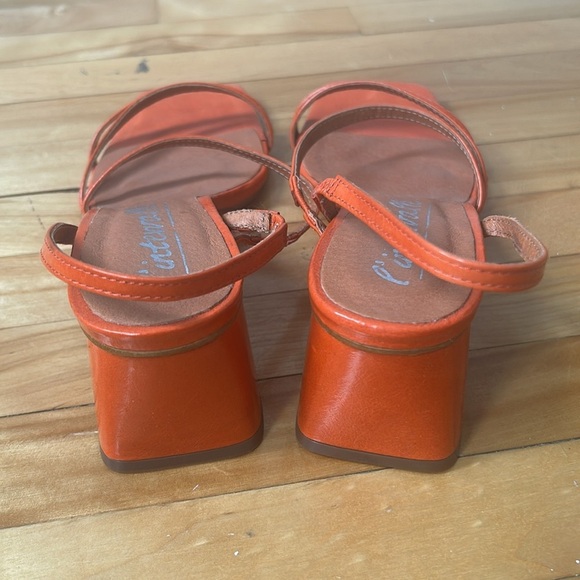 l'intervalle strappy block heel sandals slingbacks square toe orange size 37 - Picture 3 of 6